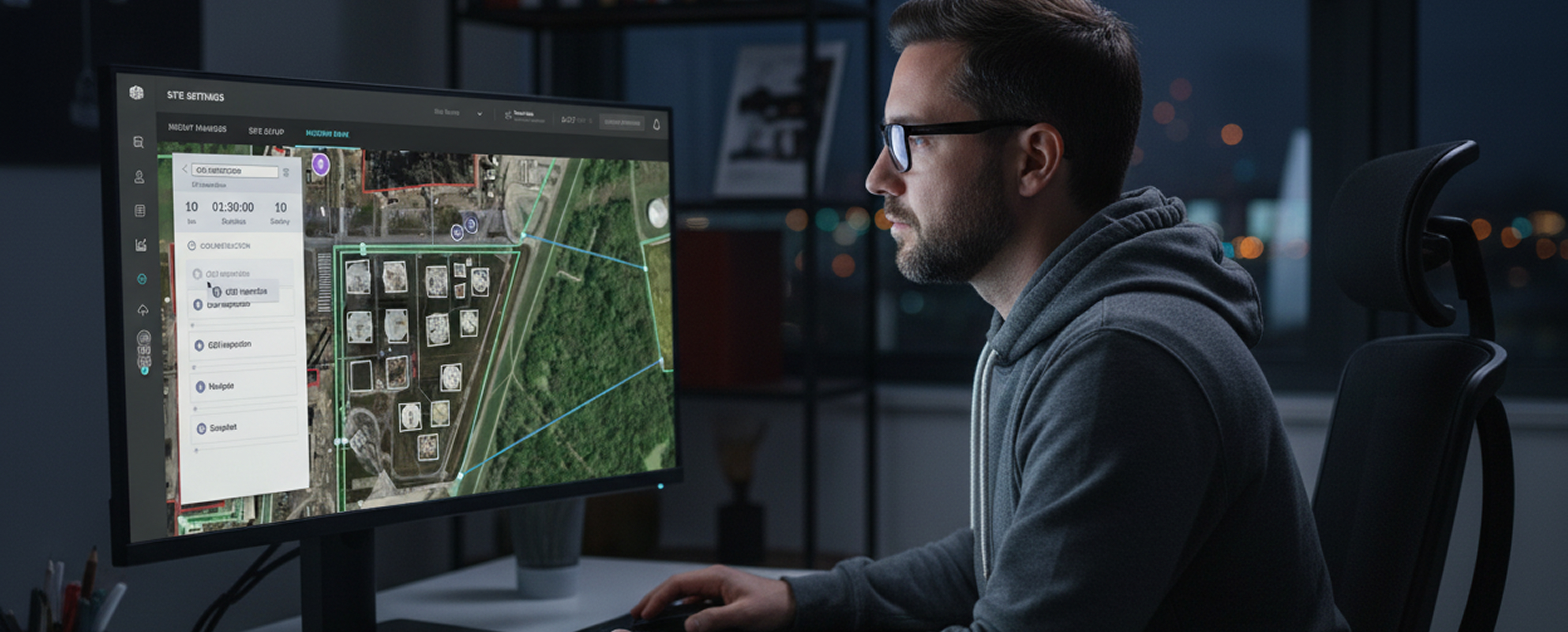 Field engineer operating the Percepto AIM autonomous drone platform